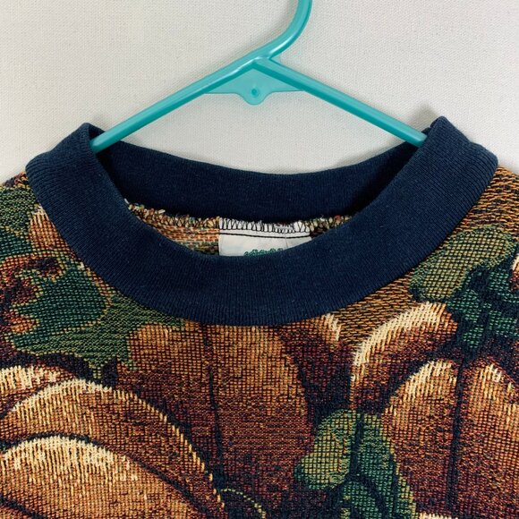 Sugar Street Weavers Pumpkins Cats Halloween Sweater One Size Made in USA - Picture 2 of 16